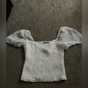 Abercrombie white shirt sleeve blouse top size small brand new with tags